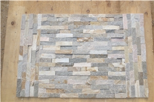 China Beige Slate Stacked Stone Veneer,Wall Cladding Panel Ledge Stone, Landscaping Building Interior & Exterior Decor Natural Culture Stone 55x15cm Z