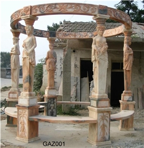 Garden Stone Round Gazebo Marble Beautiful Statues Pavilion