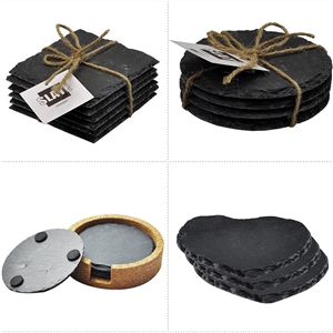 Hot Sale Wholesale Set Of 4 Round Slate Wine Drinking Coaster