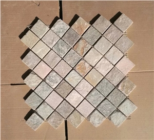 Natural Beige White Pebble Stone Mosaic Sheet Tiles for Wall Cladding and Floor Pave Crushed Stone Mosaic Sheet with Back Mesh Cultured Stone Mosaic