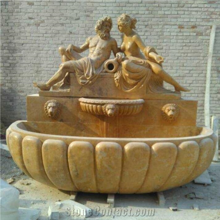 Natural Indoor Swimming Pool Fountain, Rotating Granite Sphere Indoor Water Fountains
