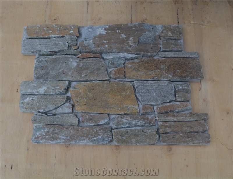 Rusty Slate Brown Ledge Stone,Stacked Stone Veneer,Wall Cladding Panel Rock Natural Split Face, Landscaping Building Interior&Exterior Culture Stone