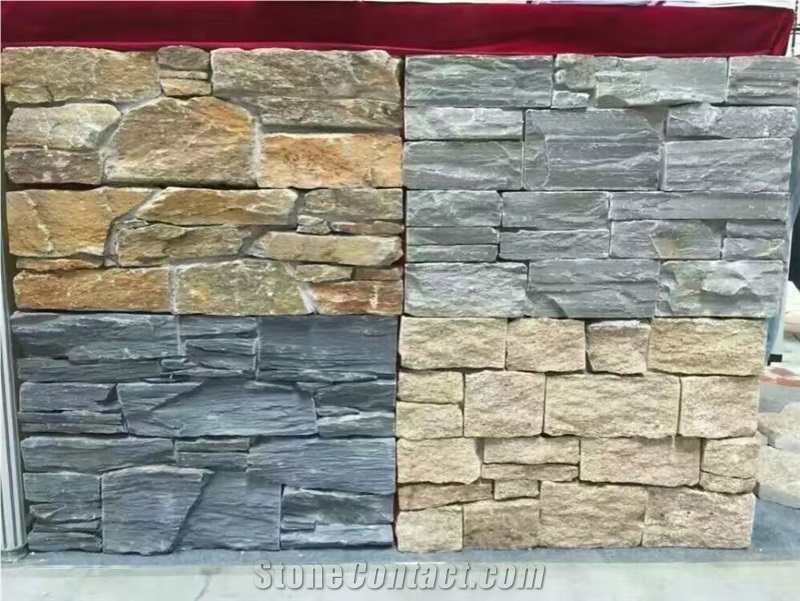 Rusty Slate Brown Ledge Stone,Stacked Stone Veneer,Wall Cladding Panel Rock Natural Split Face, Landscaping Building Interior&Exterior Culture Stone