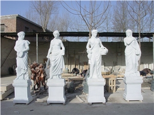 Women Statue , Latest White Marble Human Sculpture , Marble Carving Stone with Low Price , Handcraft Landscaping Garden Decorated Stone