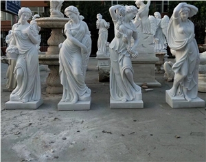 Women Statue , Latest White Marble Human Sculpture , Marble Carving Stone with Low Price , Handcraft Landscaping Garden Decorated Stone