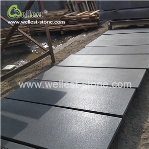 China Hainan Black Basalt Brushed Leathered Antique Finish Wall Cladding Floor Covering