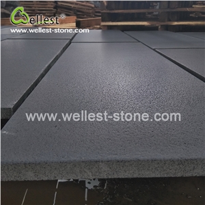 China Hainan Black Basalt Brushed Leathered Antique Finish Wall Cladding Floor Covering