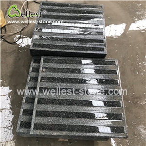 Dark Black Grey Granite Anti Slip Conductive Tactile Blind Stone Tile and Paver