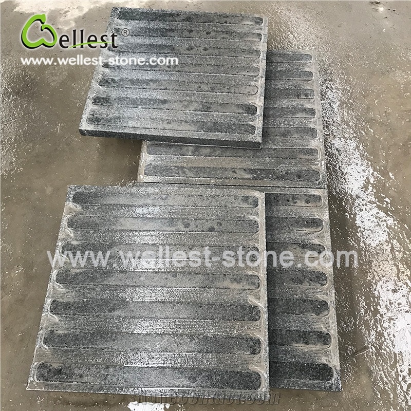 Dark Black Grey Granite Anti Slip Conductive Tactile Blind Stone Tile and Paver