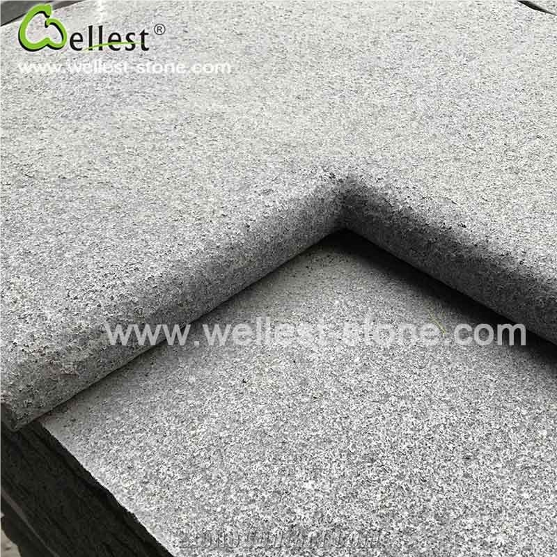 G654 Sesame Padang Dark Grey Grantie Flamed Brushed Finished Bullnose Edge Drop Face Rebate Inside Corner Coping