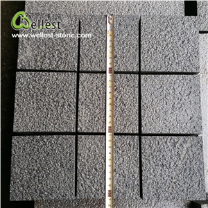 Hainan Black Basalt Bush Hammered Rough Finished Cobble Cube Paving Sets for Driveway Walkway Countyard Road Exterior Patio Pavers