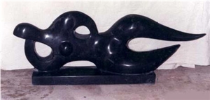 Black Limestone Abstract Statue Sculpture