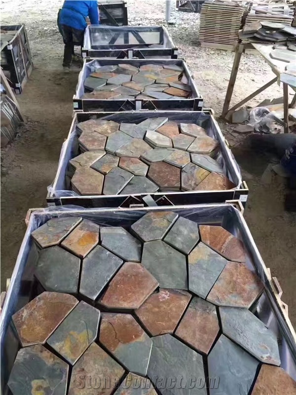 Cheap Rust Slate Flagstone Paving for Walkway