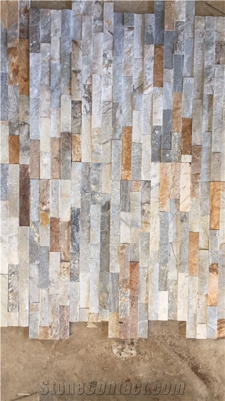 Grey Multicolor Slate Cultued Stone, Stacked Stone, Ledge Stone Natural Wall Cladding