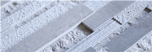 Grey White 3d Stacked Ledge Stone Wall Cladding
