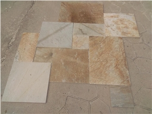 P014 Slate Good Yellow and Beige Color Paving Tiles
