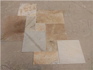 P014 Slate Good Yellow and Beige Color Paving Tiles