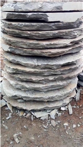 Rust Tumbled Slate Stepping Stone Garden Paver Round Shape