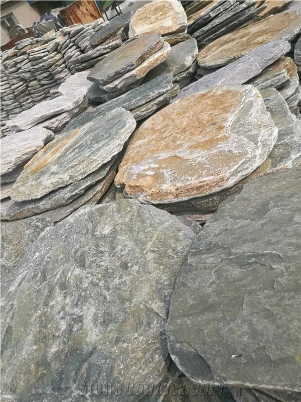 Tumbled Slate Stepping Stone Garden Paver Round Shape