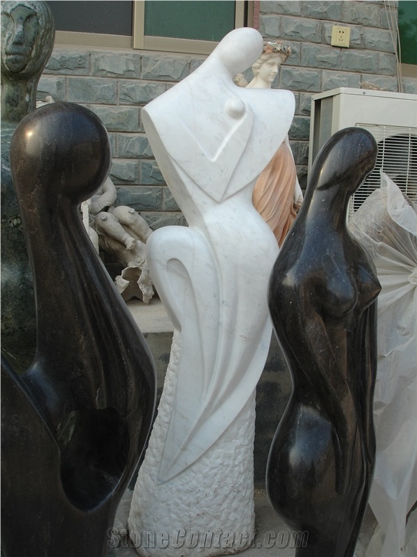 White Marble Abstract Statue Sculpture