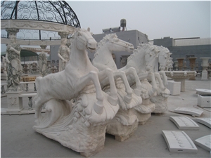 White Marble Horse Statue Sculpture