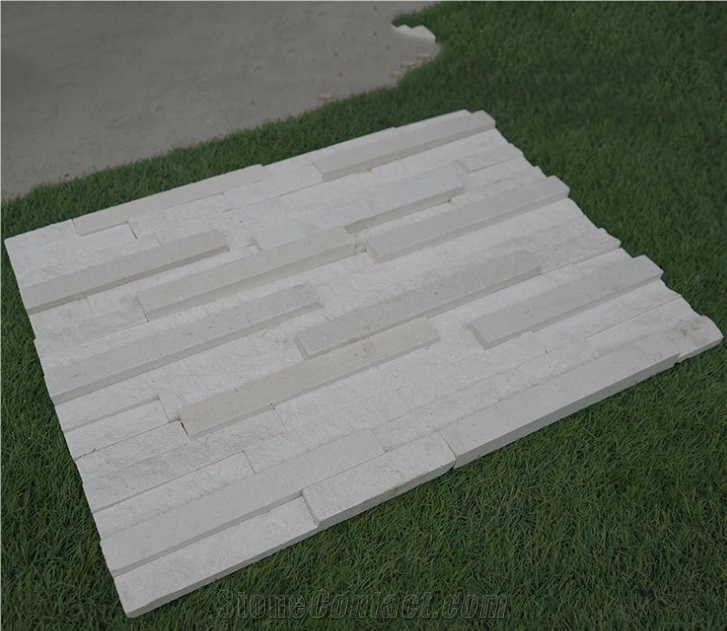 White Sandstone Ledge Stone, Stacked Stone, Wall Stone Cladding