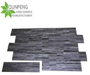 Antacid Split Surface Natural Black Stone Veneer Culture Slate Wall,Ledgestone for Cladding
