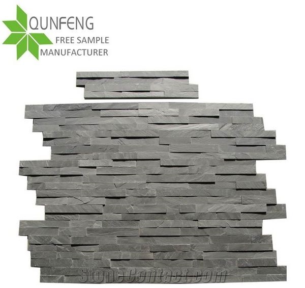 Antacid Split Surface Natural Black Stone Veneer Culture Slate Wall,Ledgestone for Cladding