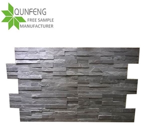 Antacid Split Surface Natural Black Stone Veneer Culture Slate Wall,Ledgestone for Cladding