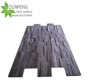 Antacid Split Surface Natural Black Stone Veneer Culture Slate Wall,Ledgestone for Cladding