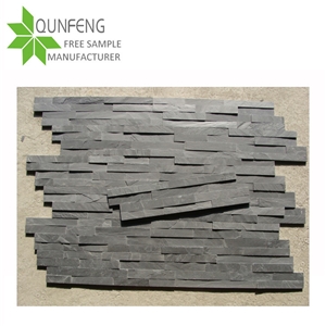 Cheap Natural Black Slate Stone Veneer Z Wall Cladding