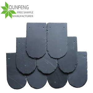 Cheap Price for Half Round Shape/Fish Scale Black Roof Slate Tiles for Covering