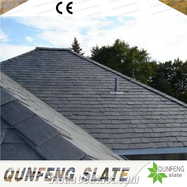 China Square Shape Black Roof Slate Tiles for Cladding and Roofing