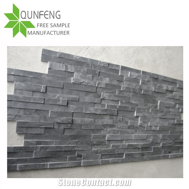 Good Quality Natural China Black Slate Z Shape Stone Corner 60x15cm,Slate Stone Wall Decor for Feature