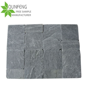 Split Surface Black Slate Tumbled Stone for Stepping Stone,Slate Tumbled Paving Tiles