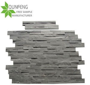 China Split Surface Dark Grey Slate Wall Panel Z Stone