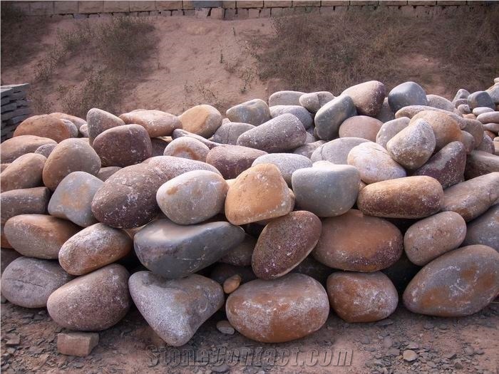 Big Natural River Unpolished Pebble Stone, Garden Walkway River Stone