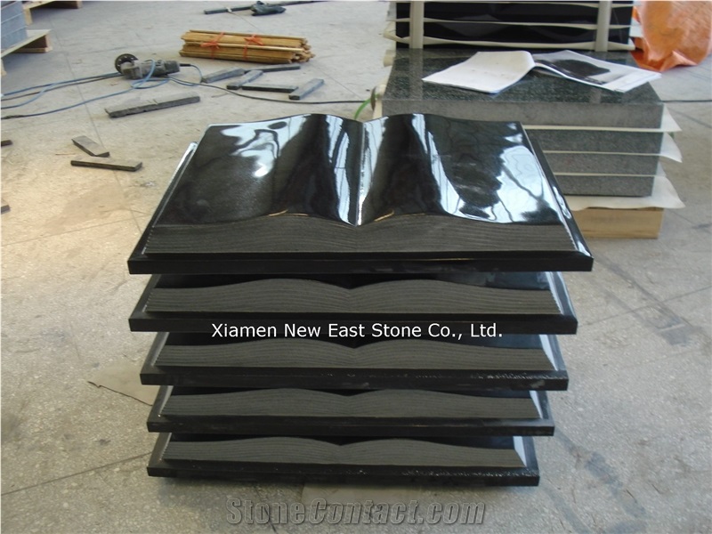 China Black Absolute Black Classic Granite Bible Upright Book Headstones Monuments