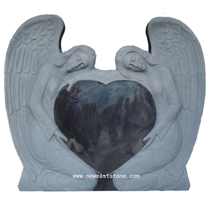 Factory Directly Offer Carved Angel Heart Headstone Monument Granite Tombstone Price