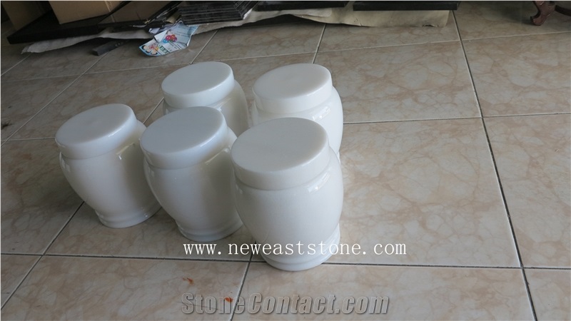 Fangshan White Marble,Fangshan Gaozhuang White Jade,Fangshan Gaozhuang White Marble Wholesale Funeral Urns for Human Ashes