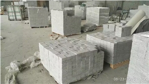 G603 Paving Stone, Exterior Landscaping Stones Walkway Stepping Cobble, Granite Flamed Cobblestone G603, Grey Granite Cobblestone