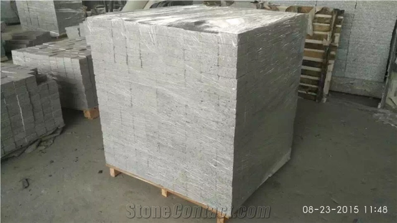 G603 Paving Stone, Exterior Landscaping Stones Walkway Stepping Cobble, Granite Flamed Cobblestone G603, Grey Granite Cobblestone
