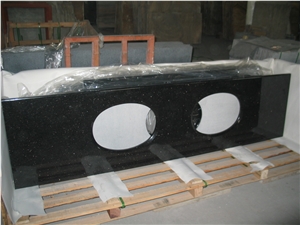 Large Indian Polished Black Galaxy Granite Bath Countertop, Natural Spark Black , Star Galaxy, Nero Star Galaxi Bath Tops