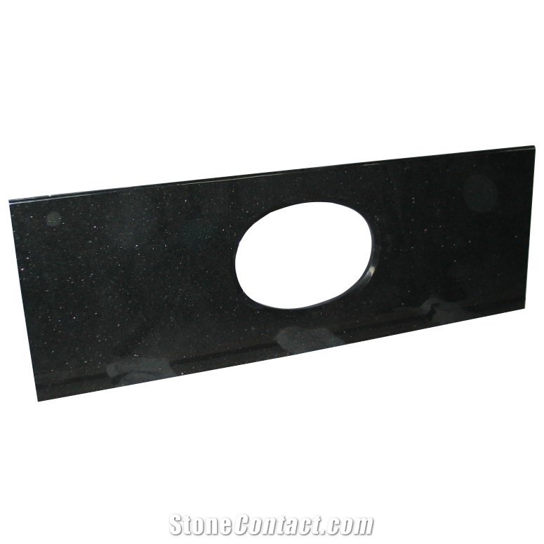 Large Indian Polished Black Galaxy Granite Bath Countertop, Natural Spark Black , Star Galaxy, Nero Star Galaxi Bath Tops