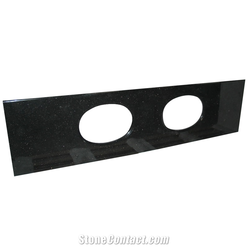 Large Indian Polished Black Galaxy Granite Bath Countertop, Natural Spark Black , Star Galaxy, Nero Star Galaxi Bath Tops
