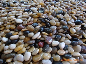 Mix Color Polished Pebble Stone, Colorful Pebbles, Multicolor Walkway River Stone