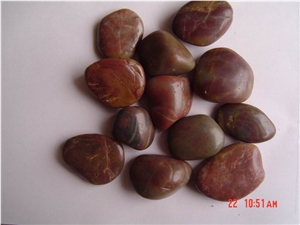 Red Polished Pebble Stone, Ordinary Polished Pebbles, Waxed Red River Pebble, Natural River Aggregates Pebble Walkway