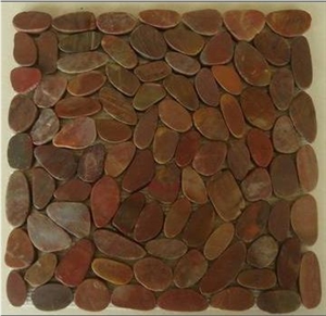 Red Polished Pebble Stone, Ordinary Polished Pebbles, Waxed Red River Pebble, Natural River Aggregates Pebble Walkway
