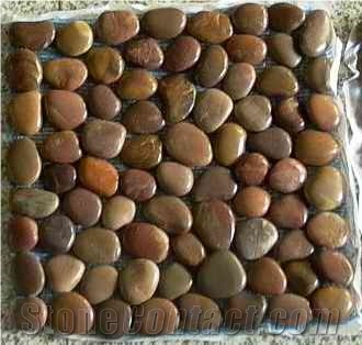 Red Polished Pebble Stone, Ordinary Polished Pebbles, Waxed Red River Pebble, Natural River Aggregates Pebble Walkway