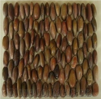 Red Polished Pebble Stone, Ordinary Polished Pebbles, Waxed Red River Pebble, Natural River Aggregates Pebble Walkway